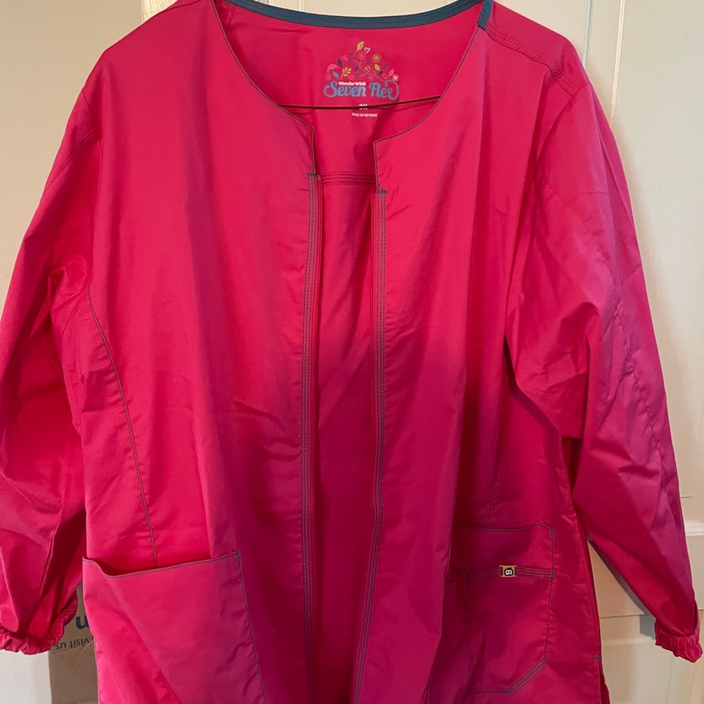 Wonder wink scrub jacket pink plus size 3x new
